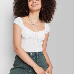 Wild fable white cropped top